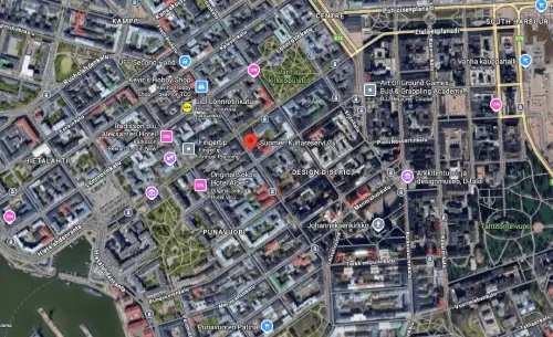 Kartta Suomen Kultareservin Helsingin toimipisteeseen
